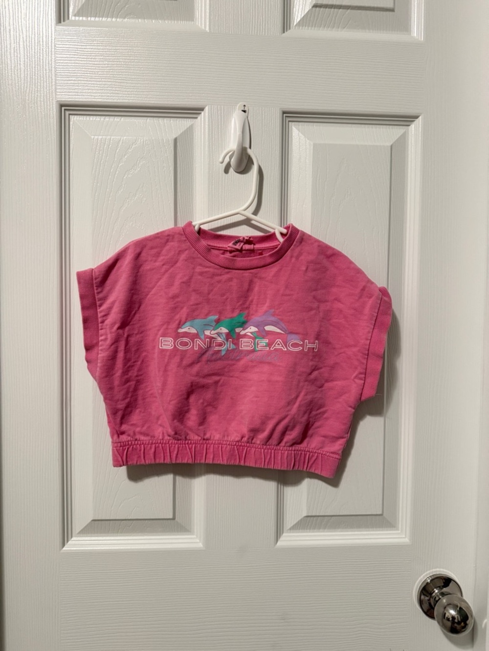 Cotton On Toddler Girls' Pink Dolphin Graphic Cropped Tee Vacation Summer Casual